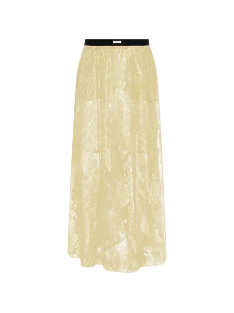 MUNTHE Beverly floral-lace maxi skirt Yellow 261123526180