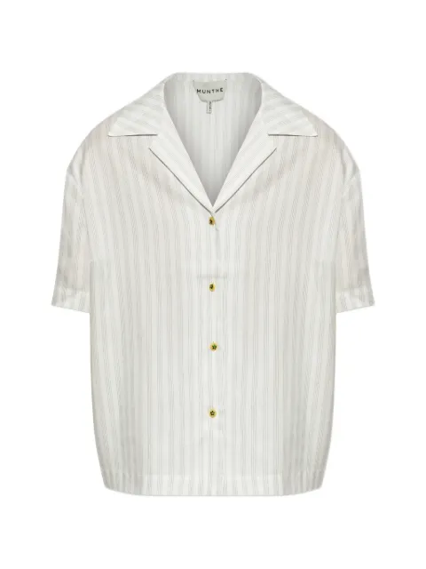 MUNTHE Brianda pinstripe-pattern short-sleeved shirt White 261104626184
