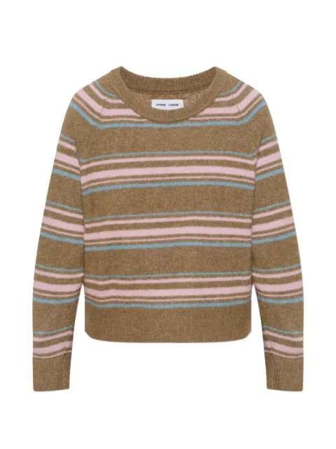 SAMSOE SAMSOE Nor O-N striped raglan-sleeve sweater Brown F00022152