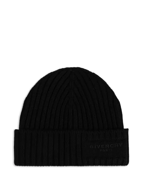 Givenchy logo-embroidered beanie hat Black 710010148