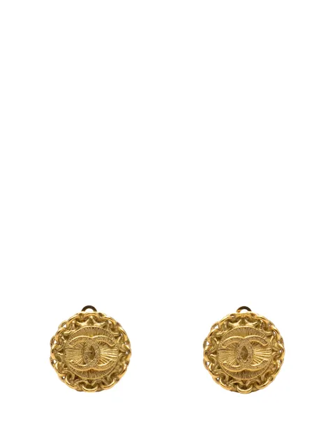 CHANEL Pre-Owned 1995 CC Gold Plated Round Clip on Earrings costume earrings Gold 1RF66ZPX7LBNLW84