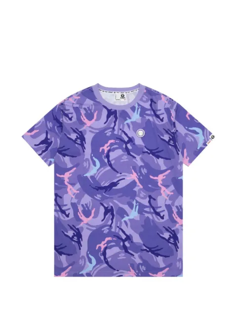 AAPE BY *A BATHING APE® Moonface camo-graphic T-shirt Purple AAPTNW1323XXK