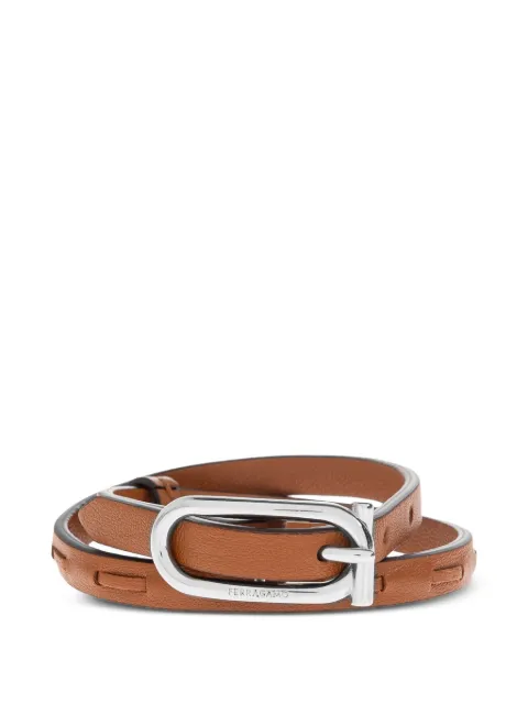 Ferragamo wrap-around leather bracelet Neutrals 791008