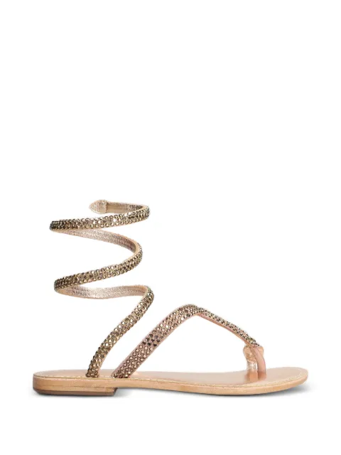 FUSION crystal-embellished wrap-around sandals Neutrals CBFR226001