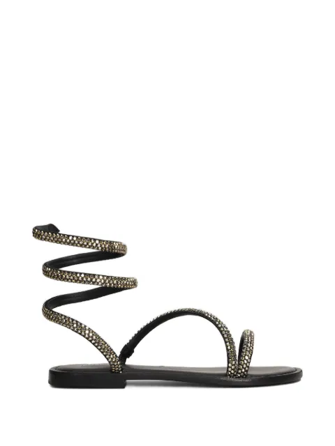 FUSION crystal-embellished wrap-around sandals Black CBFR226002
