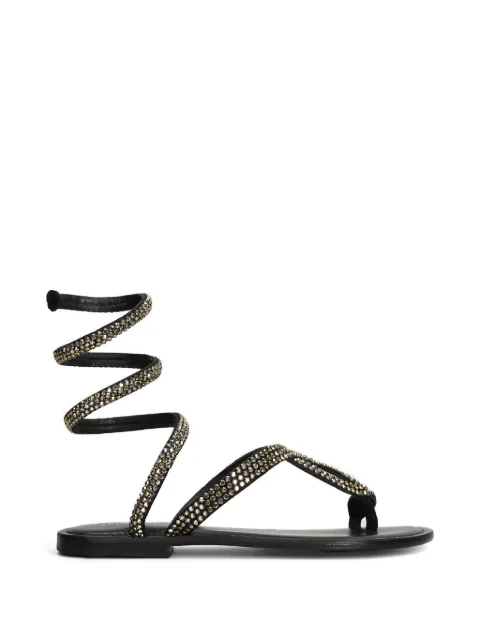 FUSION crystal-embellished spiral sandals Black CBFR226001