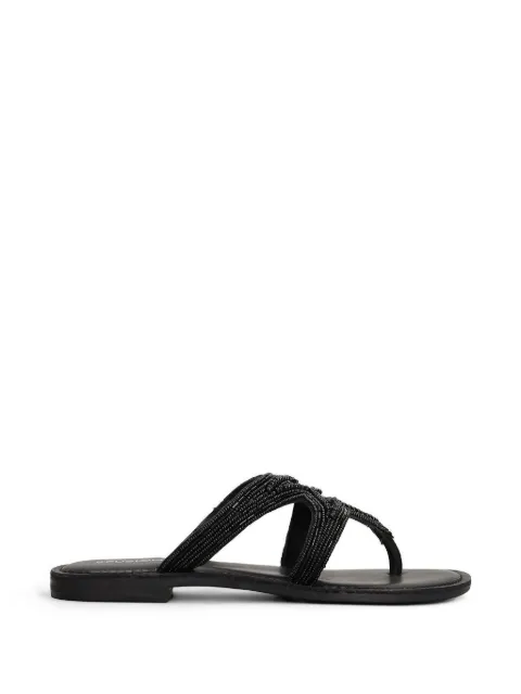 FUSION bead-embellished sequinned sandals Black CBFR226010