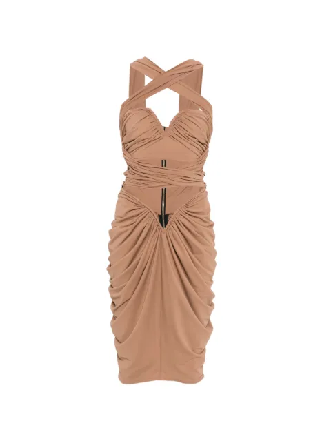MITILIANE COUTURE draped-design midi dress Neutrals 5205