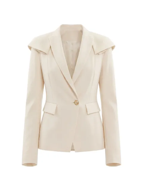 Saiid Kobeisy ruffled tailored blazer jacket Neutrals RTWFW25JK07