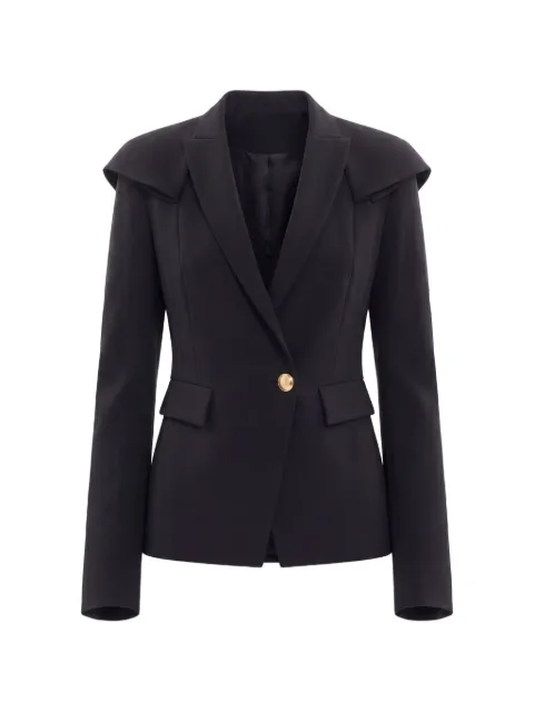 Saiid Kobeisy ruffled tailored blazer jacket Black RTWFW25JK07
