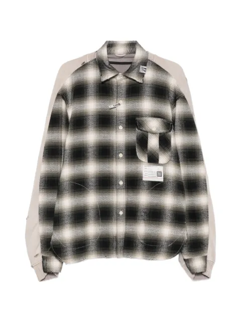 Maison MIHARA YASUHIRO check-pattern distressed-effect shirt Neutrals A16SH083
