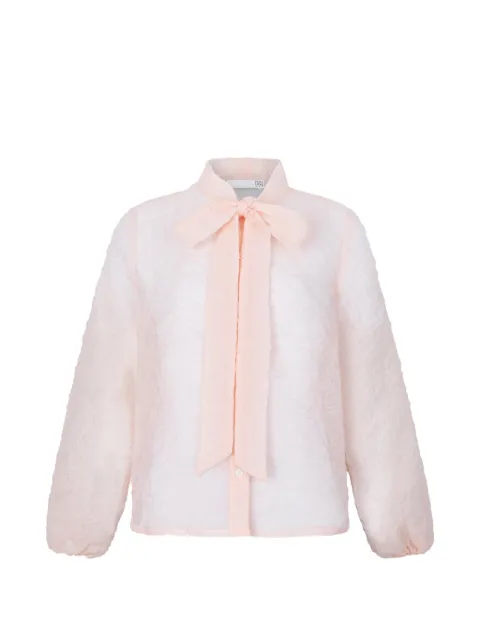Douuod bow-detail floral-jacquard shirt Neutrals ZIBIBBODD10305