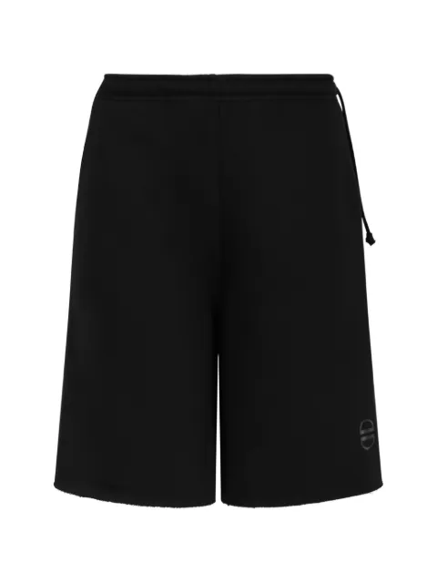 Douuod logo-print raw-edge shorts Black FORMICADD04