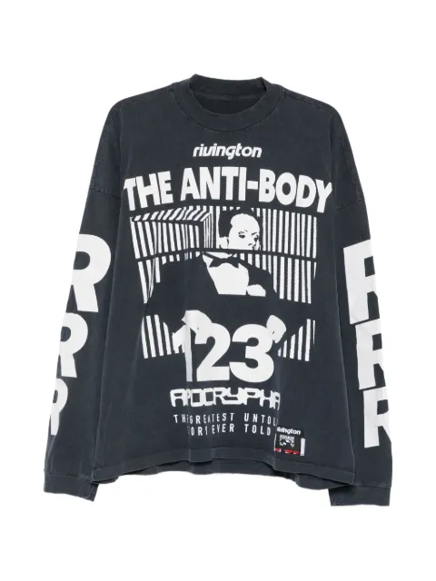 RRR123 graphic-print long-sleeve T-shirt Black ANTBLS00