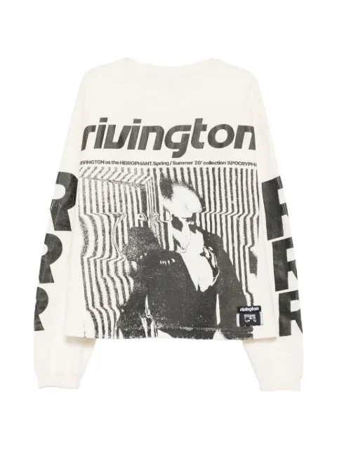 RRR123 graphic-print long-sleeve T-shirt Neutrals ISNSLS92