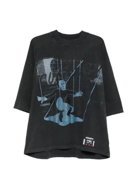 RRR123 graphic-print oversized T-shirt White LEFTSS04