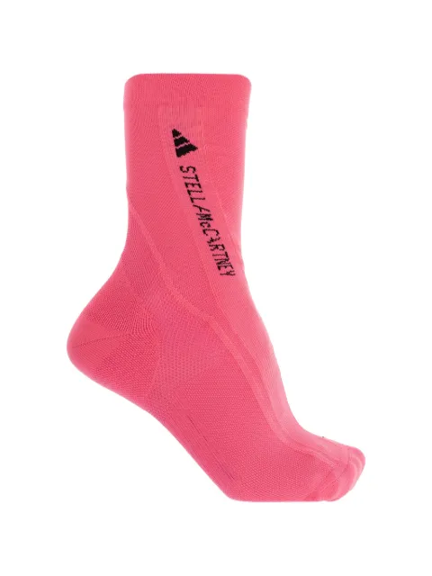 adidas by Stella McCartney logo-print ribbed-knit socks Pink KF3574