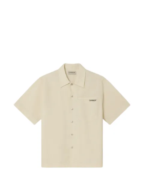 Carrer Beck logo-detail short-sleeve shirt Neutrals BECKSHORTSLEEVECHECKS