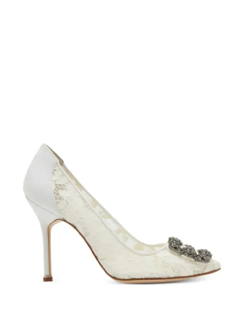 Manolo Blahnik Hangisi Lace pumps White 9XX0698