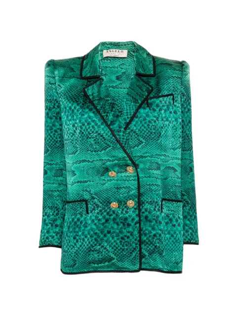 A.N.G.E.L.O. Vintage Cult 1980s snakeskin-print double-breasted blazer Green AN350BEH