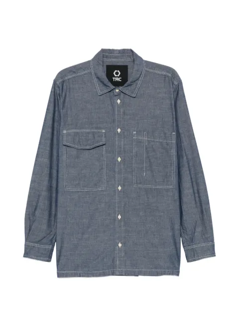 TRC contrast-stitch chest-pocket shirt Blue TRC005003C0722