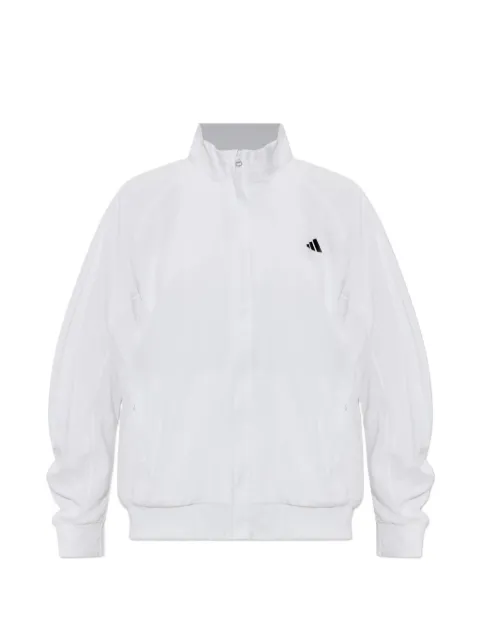 adidas Walk-On logo-print ruched-sleeve track jacket White IK2820