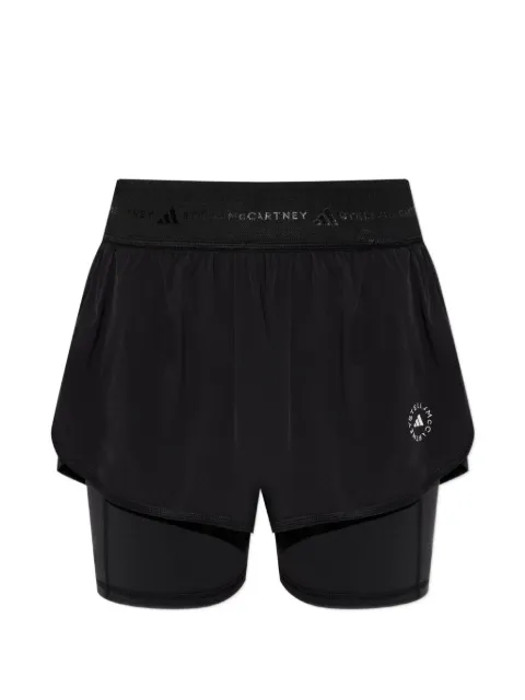 adidas by Stella McCartney 2-in-1 logo-print training shorts Black JM1395