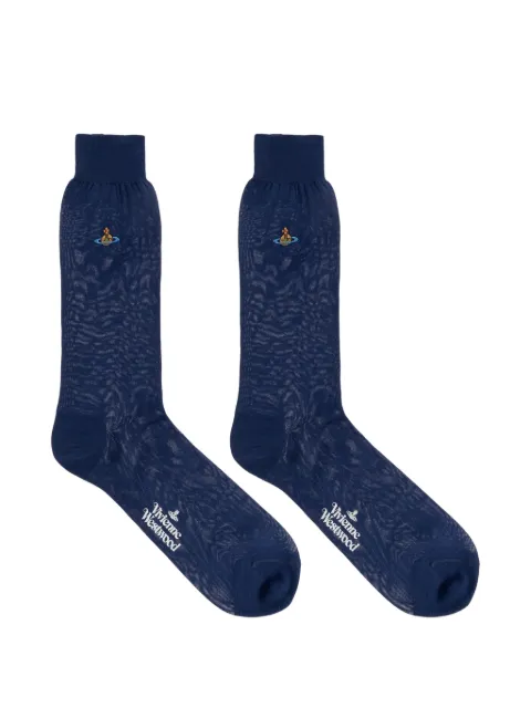 Vivienne Westwood Orb-embroidered socks Blue 81040001K001D