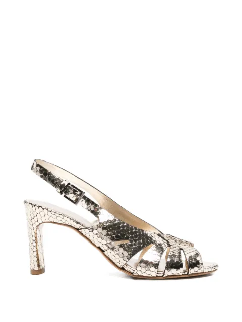 Del Carlo snakeskin-effect slingback sandals Gold 11923METIS