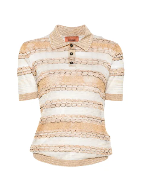 Missoni striped polo top Gold DS26SN0GBK01GW
