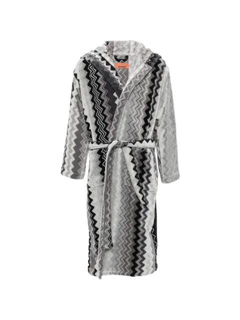 Missoni Home zigzag-print hooded dressing gown Grey 1G3AC99708