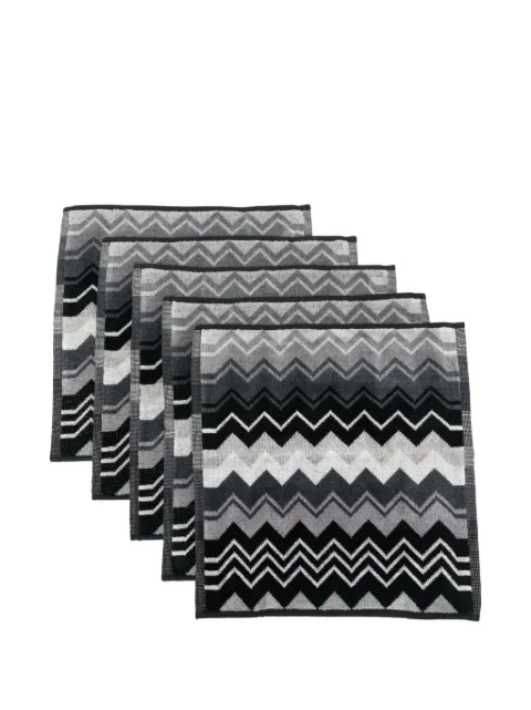 Missoni Home Giacomo zigzag-pattern face towels (set of six) Grey 1G3SP99904