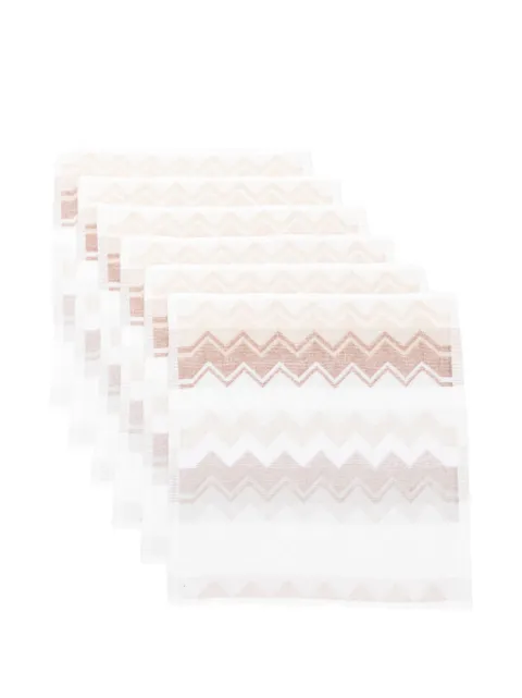 Missoni Home Giacomo zigzag-pattern face towels (set of six) White 1G3SP99904