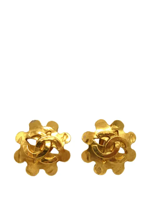 CHANEL Pre-Owned 1994 CC Gold Plated Floral Clip On Earrings costume earrings Gold Z35ZVEKYKQC66MV4