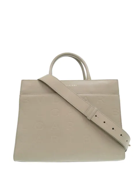 Bvlgari Pre-Owned 2010-2026 Embossed Leather Logo Infinitum Tote satchel Neutrals 5V1PVU7FRY4SXQER