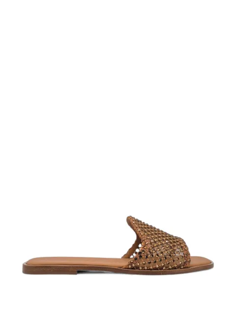 Le Silla Gilda crystal-embellished mesh sandals Brown 4697F020MCPPSTV