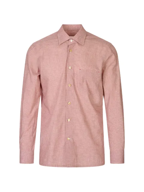 Kiton geometric-print long-sleeve shirt Red UMCNERH09671