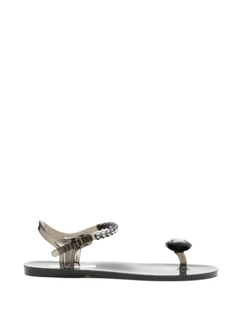 MENGHI crystal-embellished jelly sandals Black 727SW