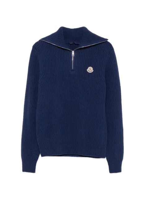 Moncler ribbed-knit quarter-zip sweater Blue L20919F00003M1241
