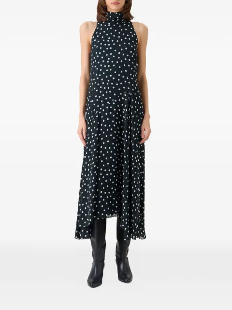 Akris Punto polka-dot mock-neck dress Black 473605071277091