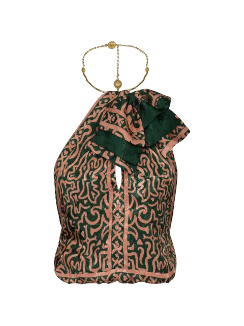 Johanna Ortiz Southern Reverie halterneck top Green PT04060GREENSALMON