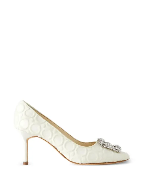 Manolo Blahnik Hangisi crystal-buckle pumps Neutrals 3253142