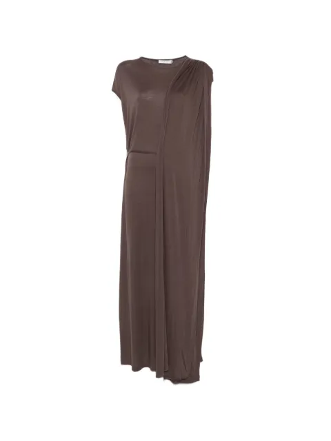 VIKTORIA CHAN draped-detail maxi dress Brown SS26015BR
