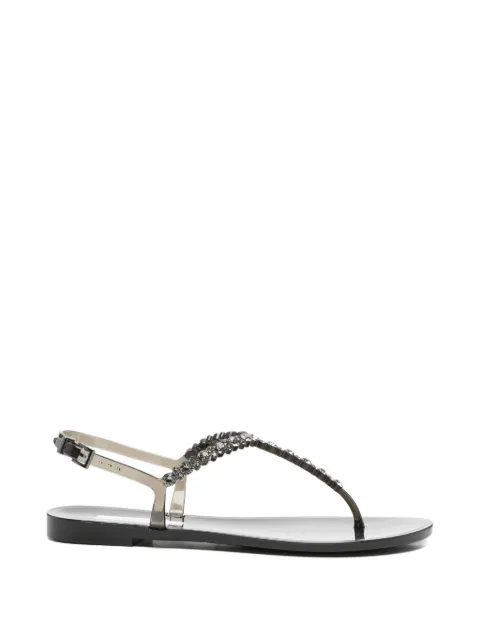 MENGHI crystal-embellished jelly sandals Black 102SW