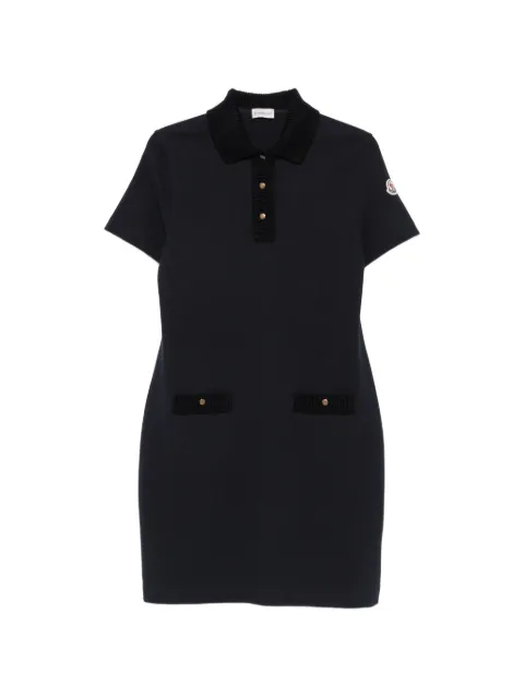 Moncler short-sleeve logo-patch mini dress Blue L20938I0000689BHW