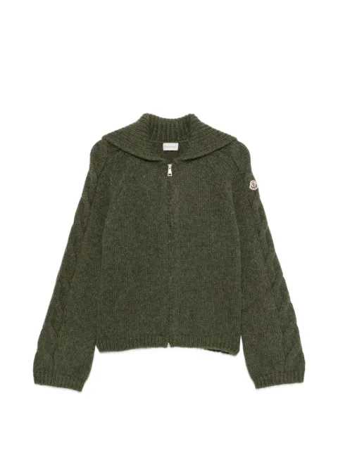Moncler cable-knit zip-up cardigan Green L20939B00020N0403