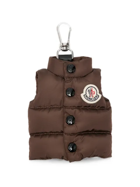 Moncler padded logo-patch keyring Brown L209A6F00002M7726