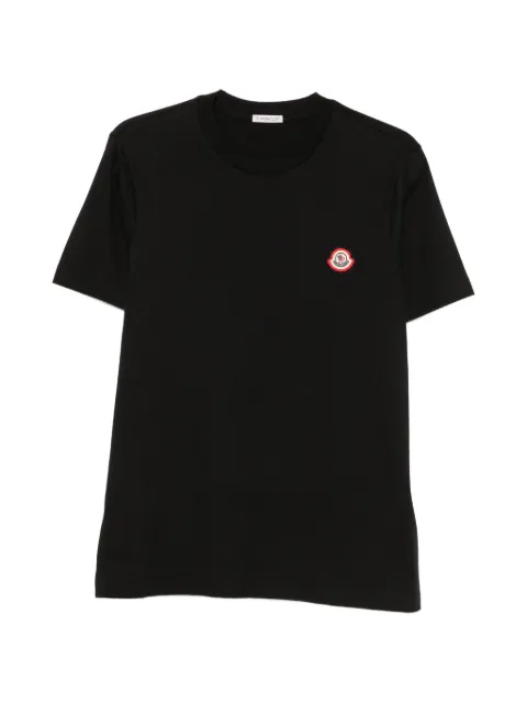 Moncler logo-patch crew-neck T-shirt Black L20918C0004589B8Y