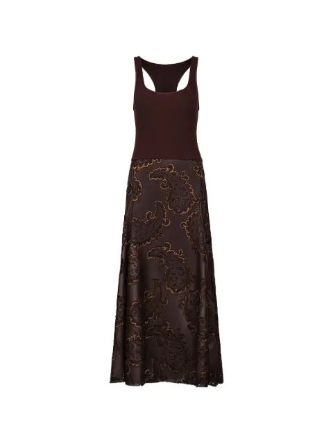 Johanna Ortiz paisley-lace racerback dress Brown PT04034