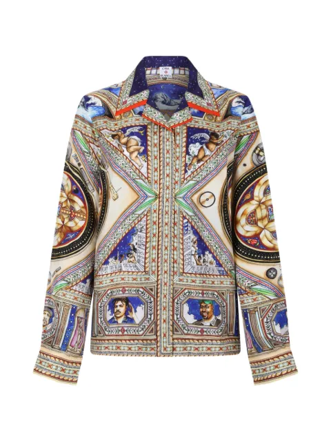 Casablanca Take Me To Church graphic-print silk shirt Neutrals WSS26SH24501